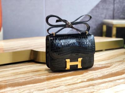 wholesale quality hermes constance 19 shinny niloticus crocodile 89 noir ghd